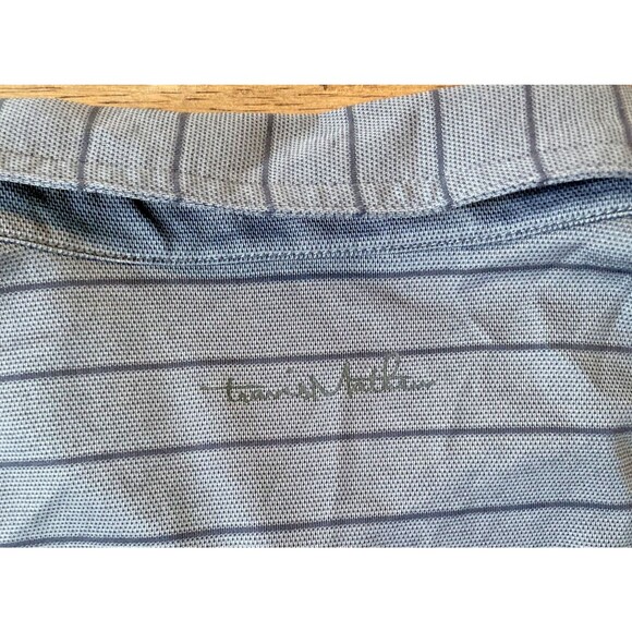 Travis Mathew Large Golf Polo Short Sleeve Pullover Gray Striped Lightweight - Picture 4 of 6